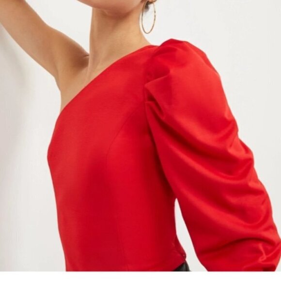 Sugarlips Such a Betty One Shoulder Red Top SZ M - Picture 1 of 14